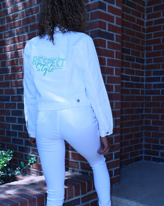 Respect The Style White Denim Jacket!