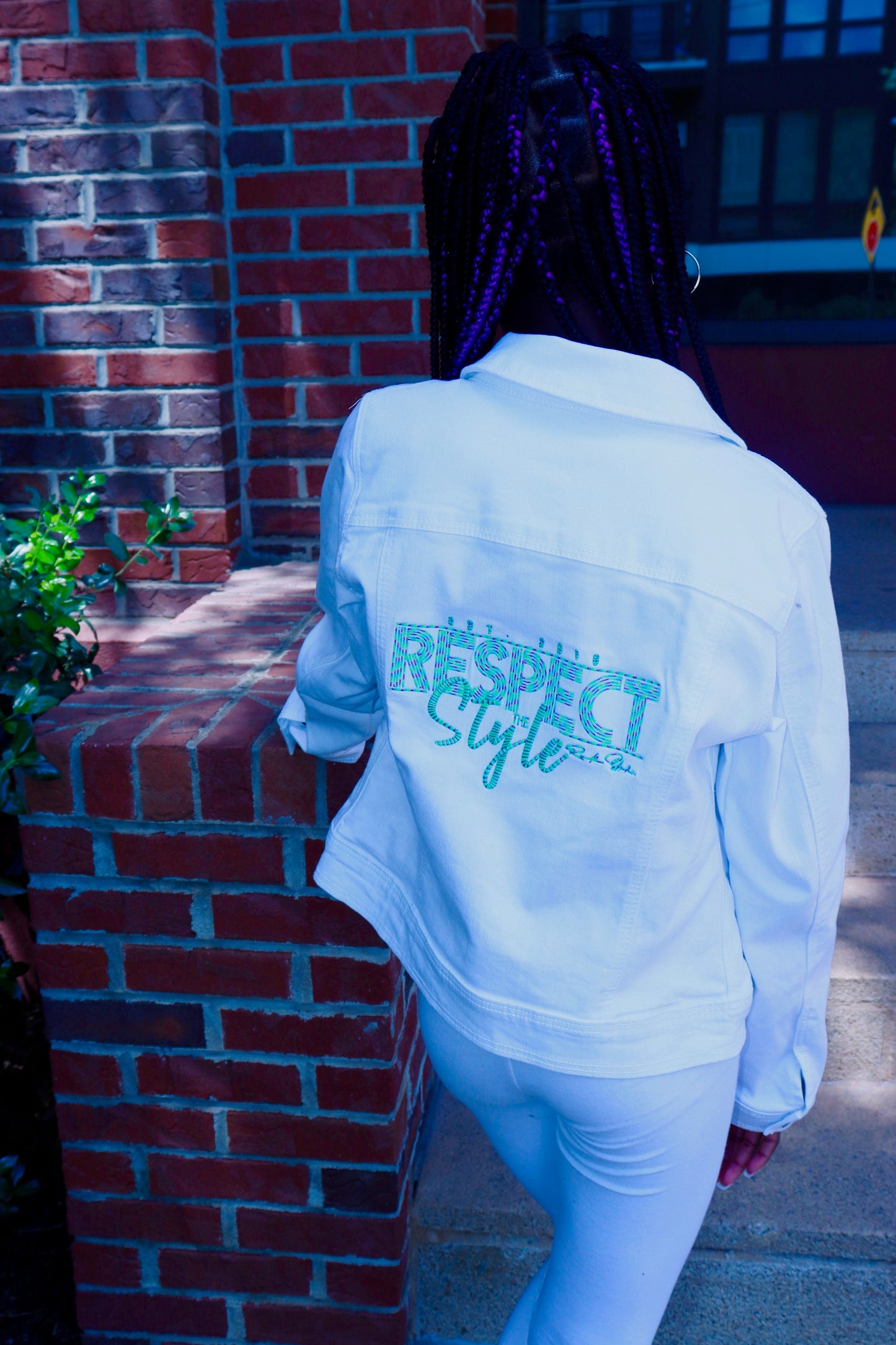 Respect the Style by Ruth Stylez White Denim Girls Jacket!
